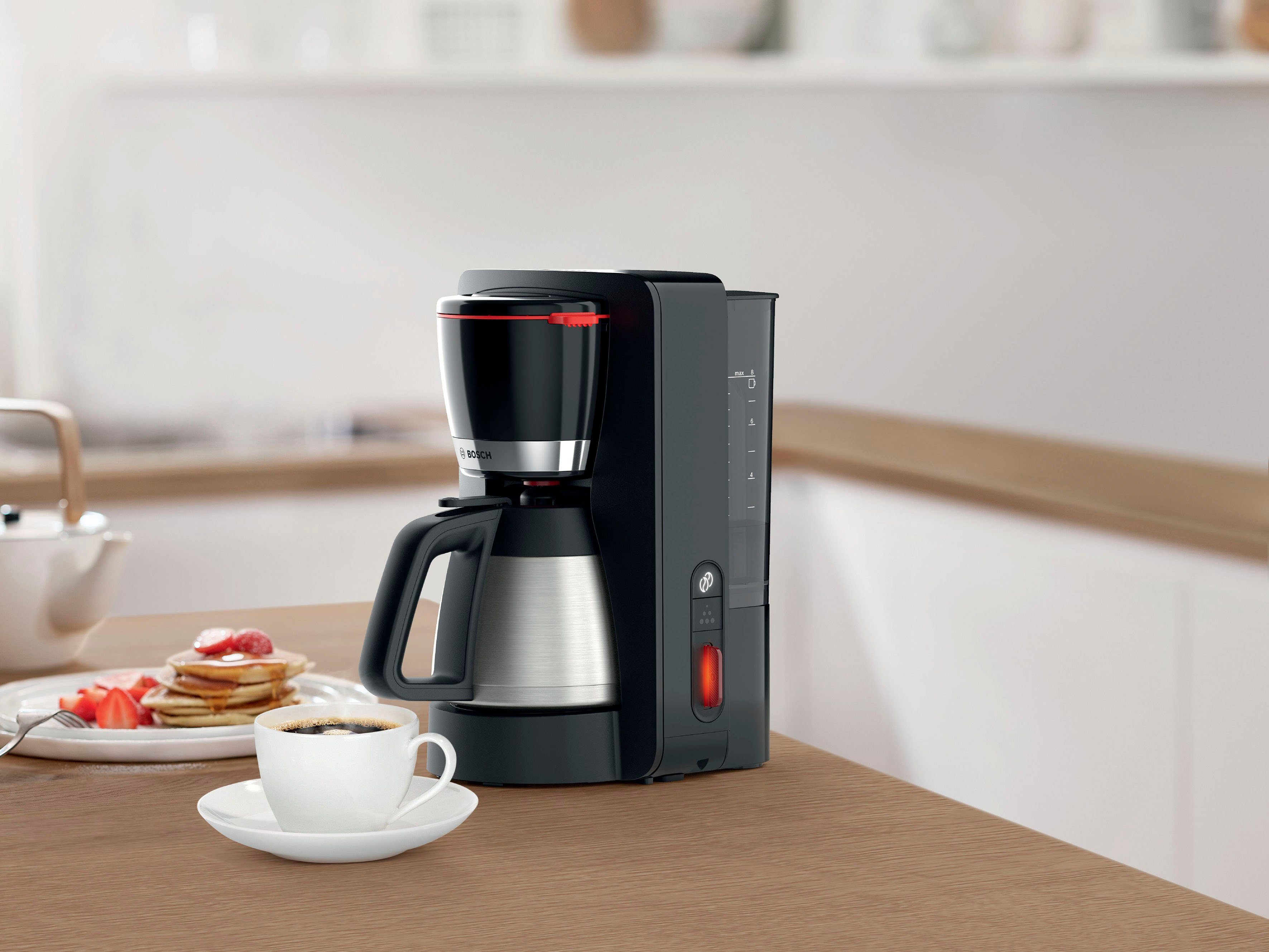BOSCH Filterkaffeemaschine MyMoment TKA6M273, 1,1l Kaffeekanne, Papierfilter 1x4, für 8-12 Tassen, Aroma intense, Entkalkungsprogramm,Thermokanne,1200 W