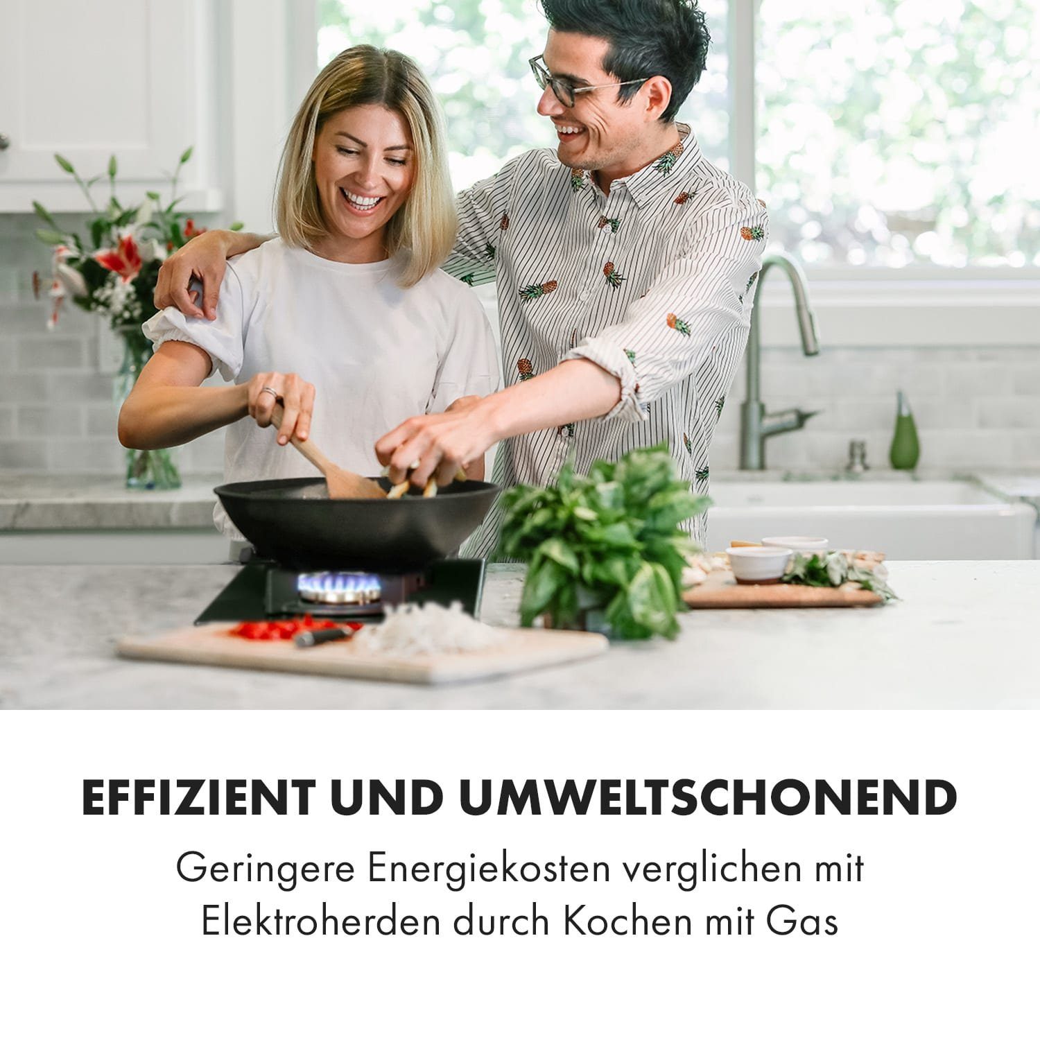 Klarstein Gas-Kochfeld Goldflame Domino Gaskochfeld 2-flammig Messing-Brenner Glaskeramik CP11-Goldflame-D, Einbau Gas Kochfeld 2 Platten Herdplatte Kochplatte Einbaukochfeld