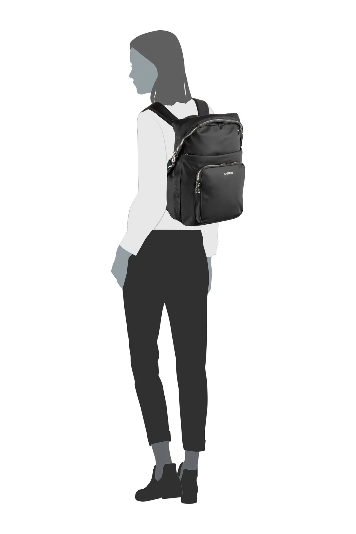 BOGNER  Rucksack - Schwarz - Unifarben