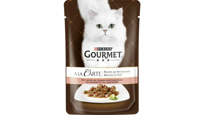 PURINA GOURMET A la Carte mit Lachs an feinem Gartengemüse 85 g