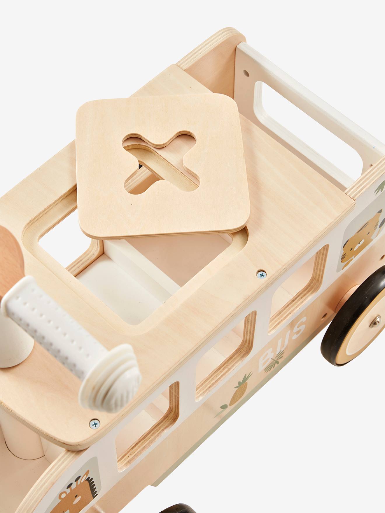 Porteur bus à doudous HANOÏ en bois FSC® multicolore
