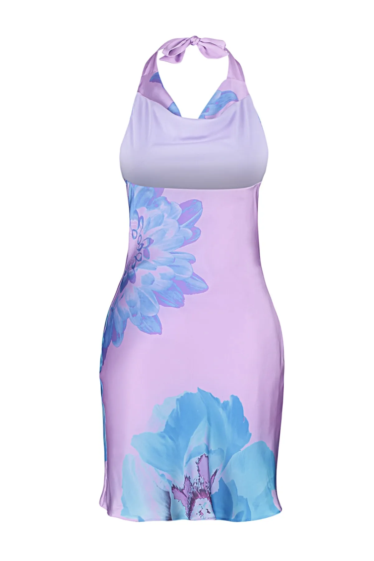 Trendyol Collection  Elegantes Abendkleid mit mehrfarbigem Degaje-Detail und Kragenblume TPRSS23EL00581