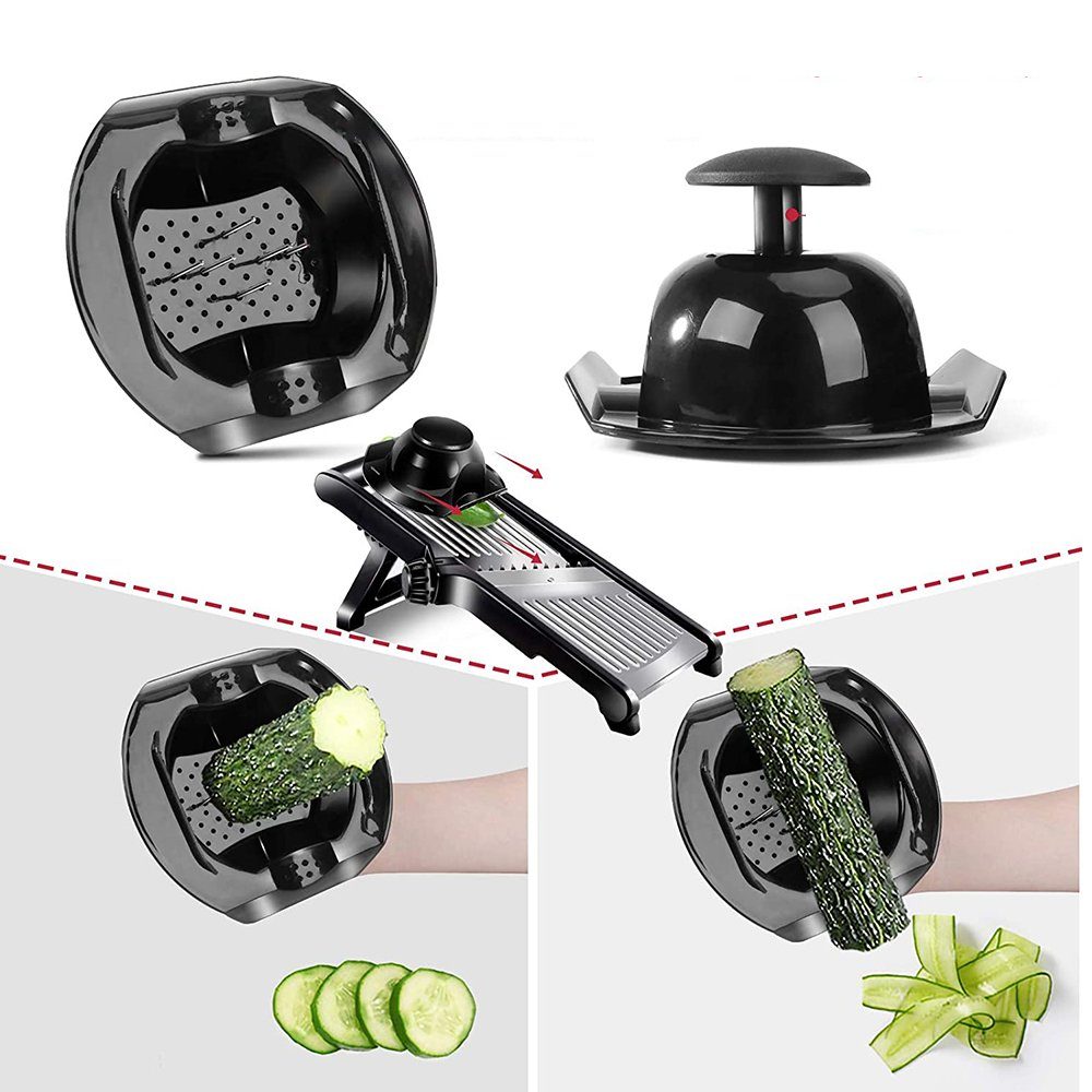 Bedee Gemüsehobel Verstellbarer Küchenreibe Julienne-Schneider, Kunststoff + Edelstahl, (Set, 1-St., Für Gemüse - Gemüse Schneider), Food Slicer