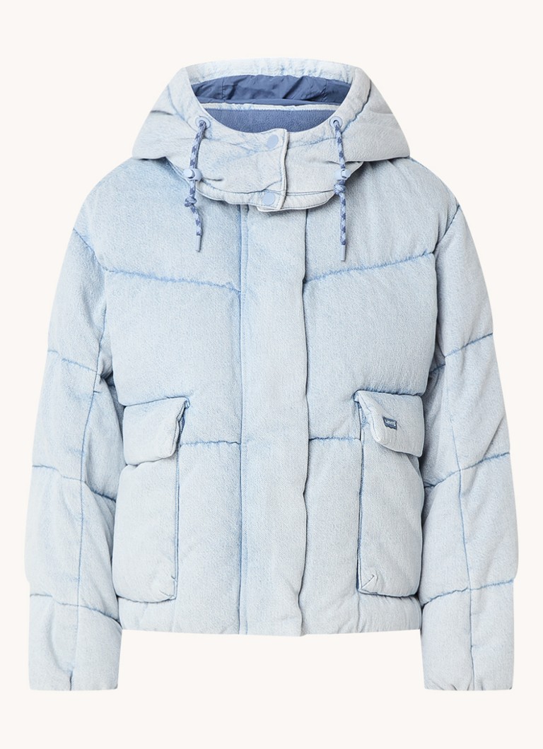 Levi's  Western Bubble puffer jack met donvulling en afneembare capuchon