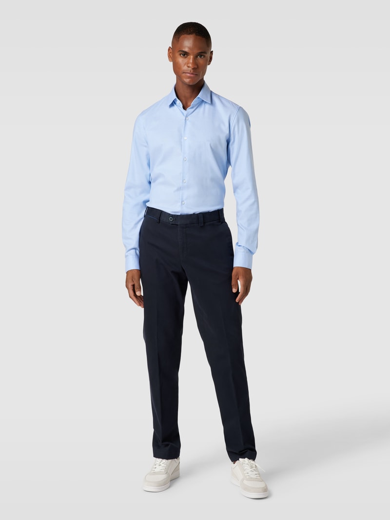 Regular Fit Chino mit Paspeltaschen Modell 'PEAKER' in marineblau