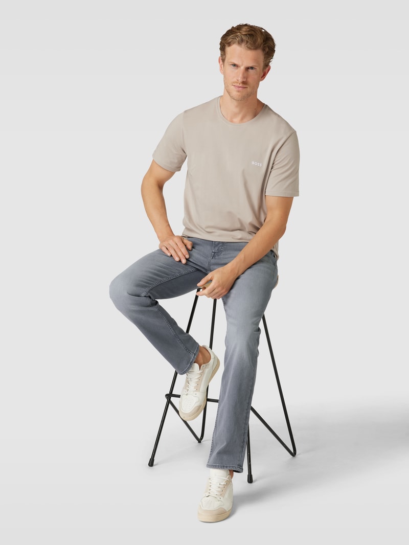 Slim Fit Jeans im 5-Pocket-Design Modell 'Delaware' in hellgrau