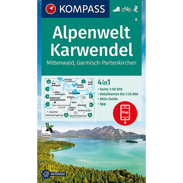 KOMPASS WANDERKARTE ALPENWELT KARWENDEL MITTENWALD