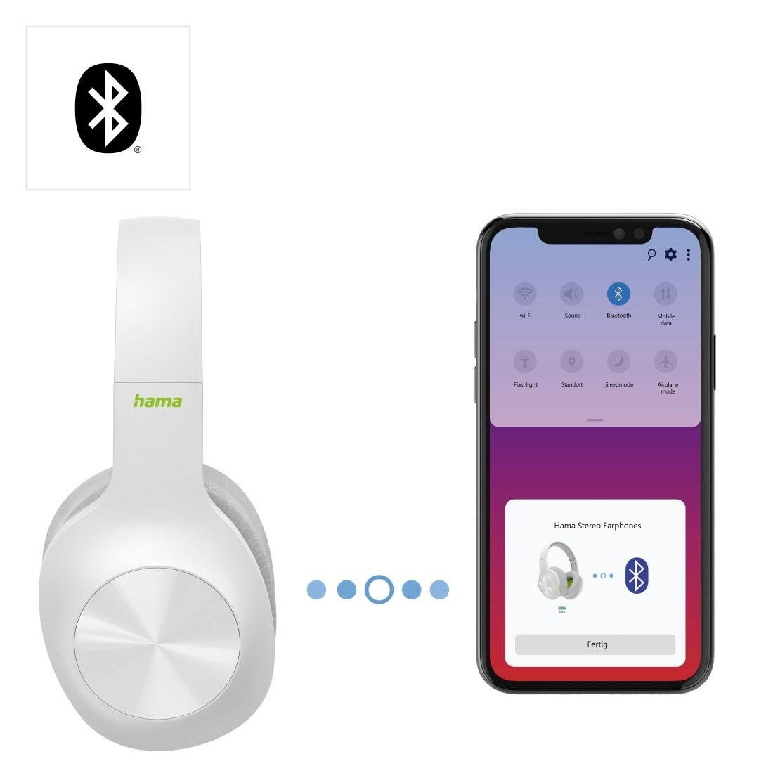 Hama Bluetooth® Kopfhörer Over Ear ohne Kabel, Bass Boost, faltbar kabellos Bluetooth-Kopfhörer (Sprachsteuerung, Google Assistant, Siri, A2DP Bluetooth, AVRCP Bluetooth, HFP, HSP, Bluetooth Headset)