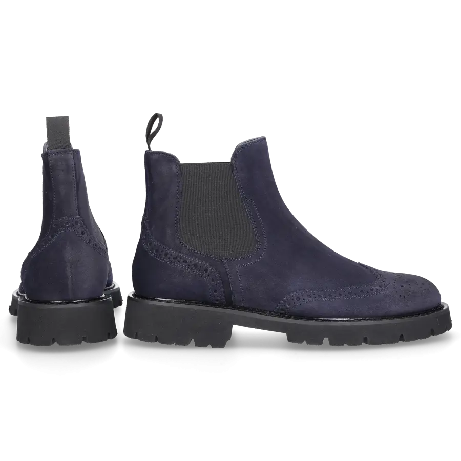 EN AVANT - Stiefel Blau 470-15 Veloursleder - blau