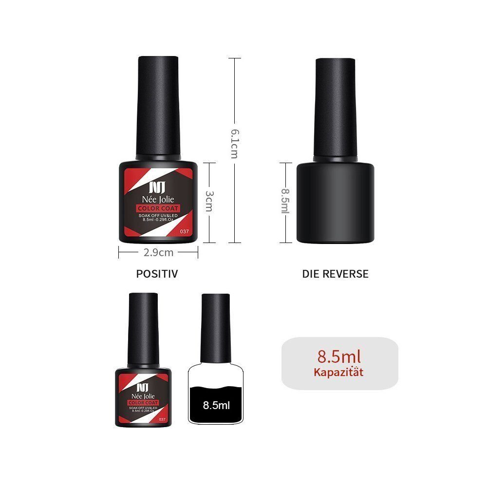Scheiffy Nagellack-Set 8.5ml 6 Farben Nagellack Set(6 pcs), Nailart-Kit, DIY-Nagelkunst, für Anfänger und professionelle Nagelkünstler