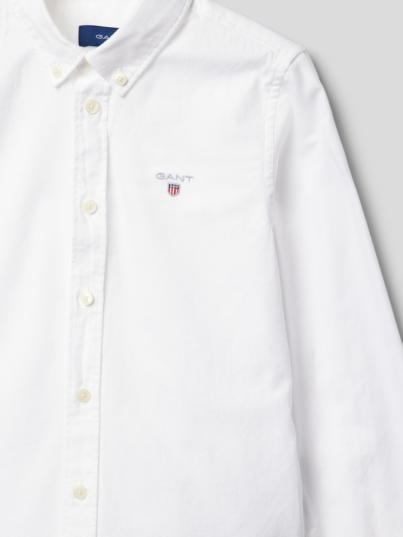Hemd mit Label-Stitching in weiß