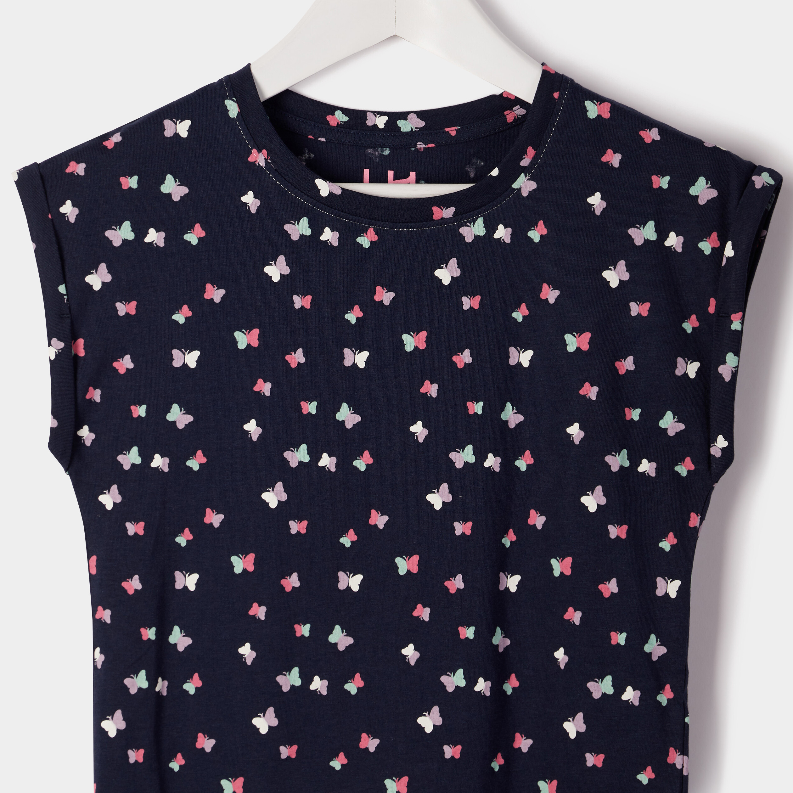 T-shirt coupe droite sans manches bleu marine fille | La Halle