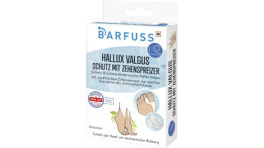 BARFUSS Schutz Hallux Valgus mit Zehenspreizer