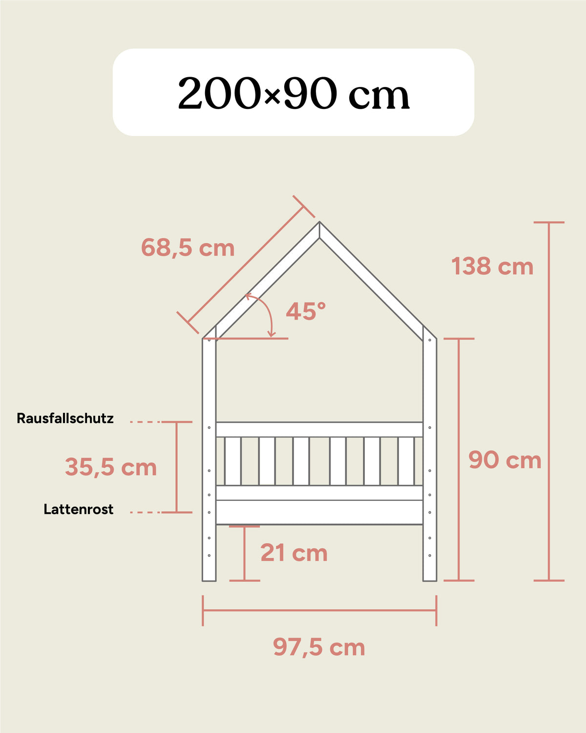 Hausbett Kiefer Weiß
