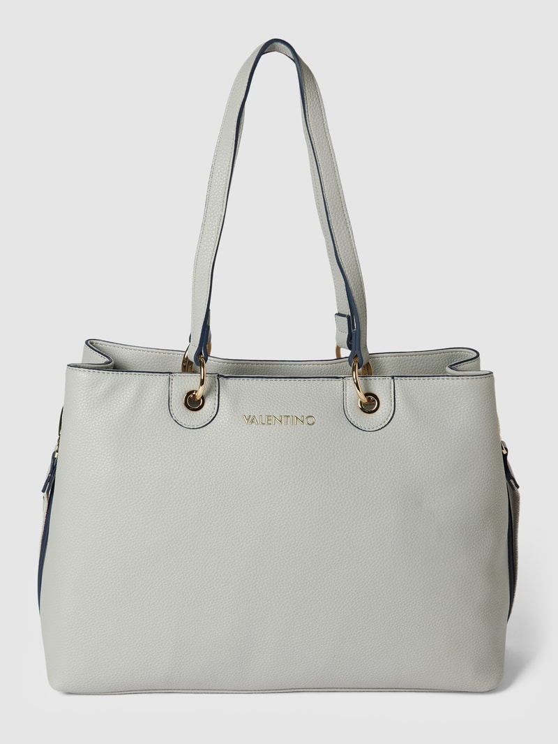 Handtasche mit Label-Detail Modell 'SWIM' in hellgrau