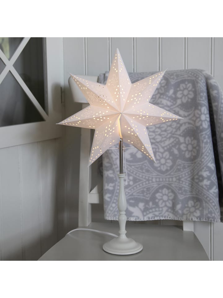 MARELIDA Papiestern Leuchtstern 7-zackig stehend H: 55cm in weiß günstig kaufen onesize