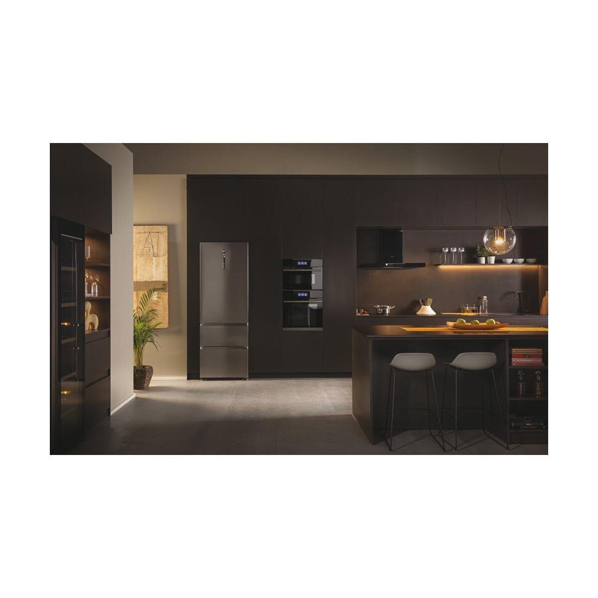 Haier Kühl-/Gefrierkombination HTR7720DNMP, Platinum Inox
