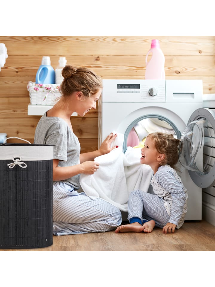 relaxdays 2 x Wäschekorb in Weiß - (B)42 x (H)55 x (T)32 cm günstig kaufen onesize