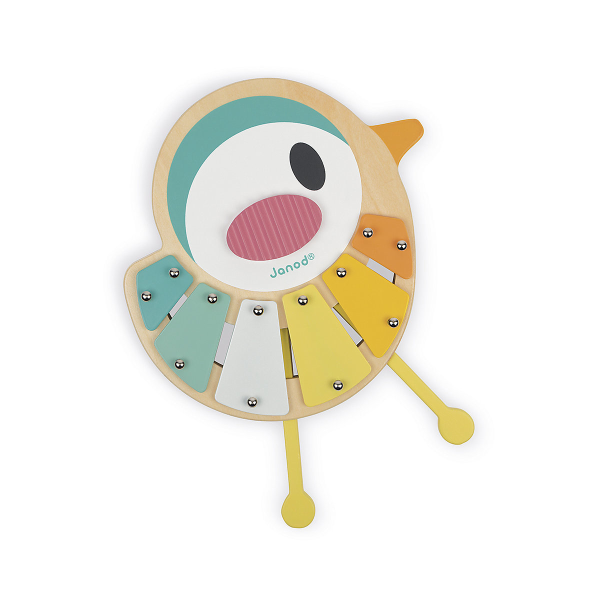 - Pure Xylophon ‘Vogel’ - Musikalisches Holzspielzeug - Musikspielzeug in der Form eines Vogels - 6 Klangstäbe, Trendiges Design, Farben auf Wasserbasis - Babyspielzeug ab 1 Jahr, J05163