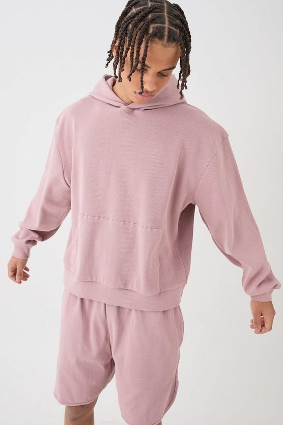 Kastiger gerippter Oversize Trainingsanzug