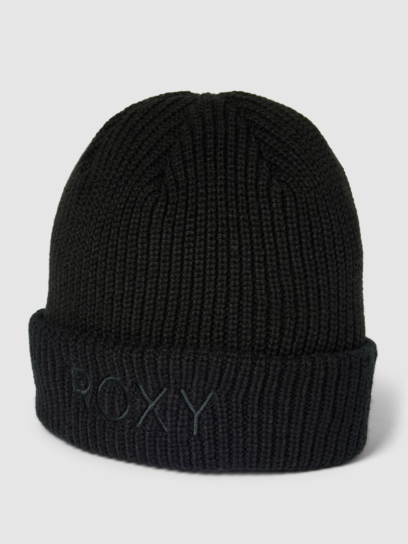 Beanie mit Label-Stitching Modell 'FREJA' in schwarz