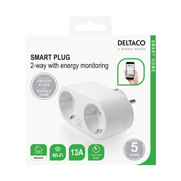 Steckdosen-Doppelschalter mit Energy-Monitoring, Tuya