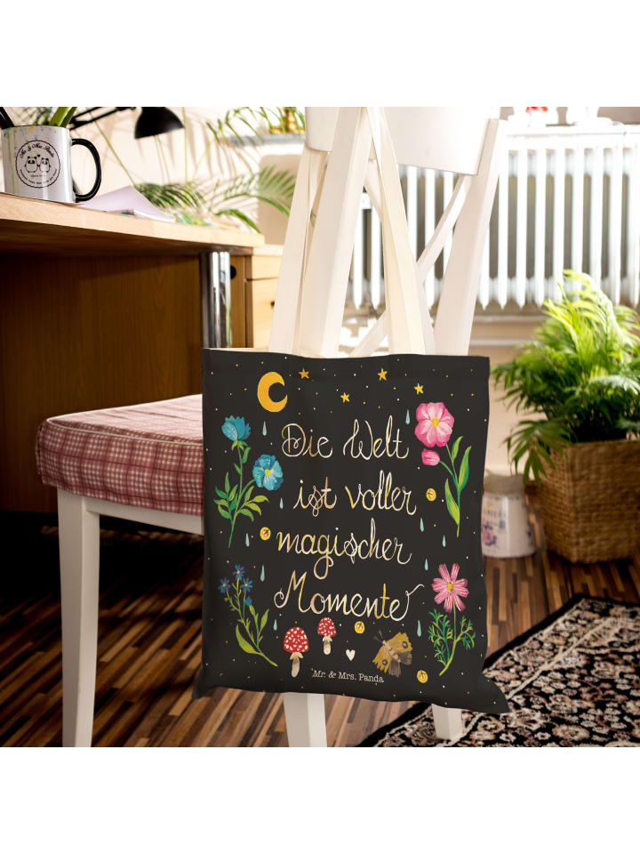 Mr. & Mrs. Panda Einkaufstasche Magische Welt mit Spruch in Bunt günstig kaufen onesize