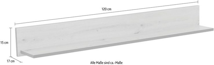 HELA Wandboard Ariana, Schwarz abgesetzte Kanten, 120 cm