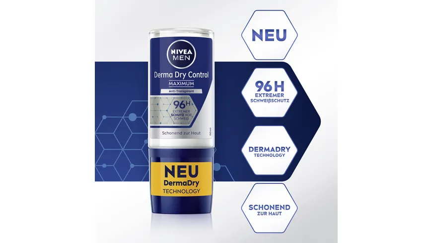 NIVEA MEN Deo Roll-On Derma Dry Con trol Maximum 50 ml