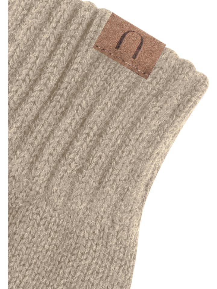 normani Merino Handschuhe Glattgestrickt in Beige günstig kaufen onesize
