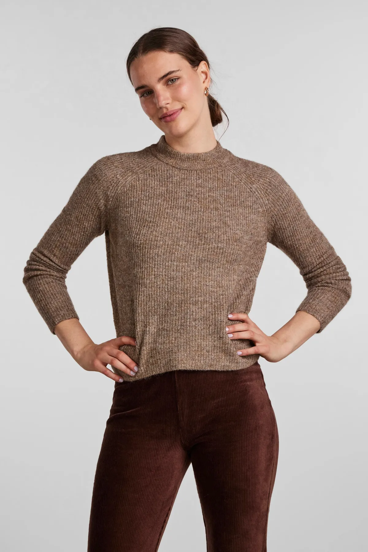 PIECES  Pullover - Braun - Regular Fit