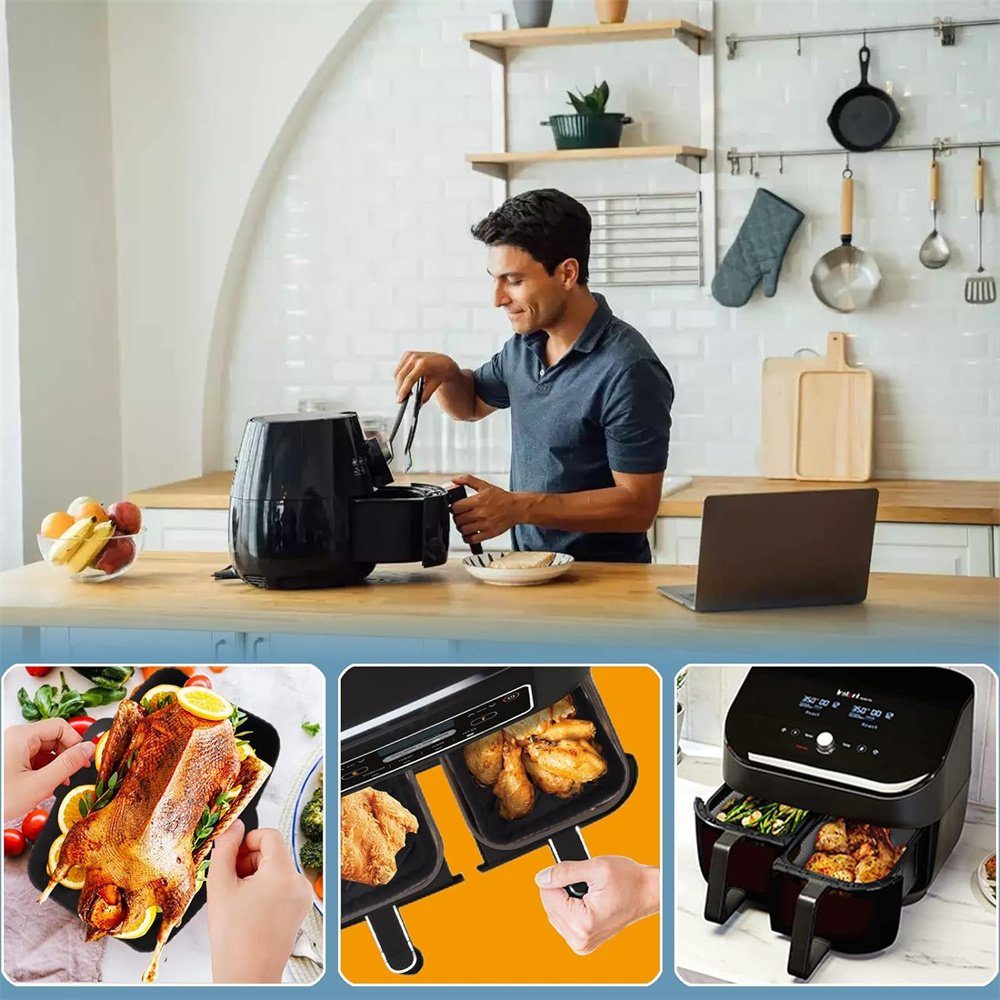 Runxizhou Backform 2Pcs Airfryer Zubehör für Ninja Foodi Max Dual Zone AF400EU AF300EU