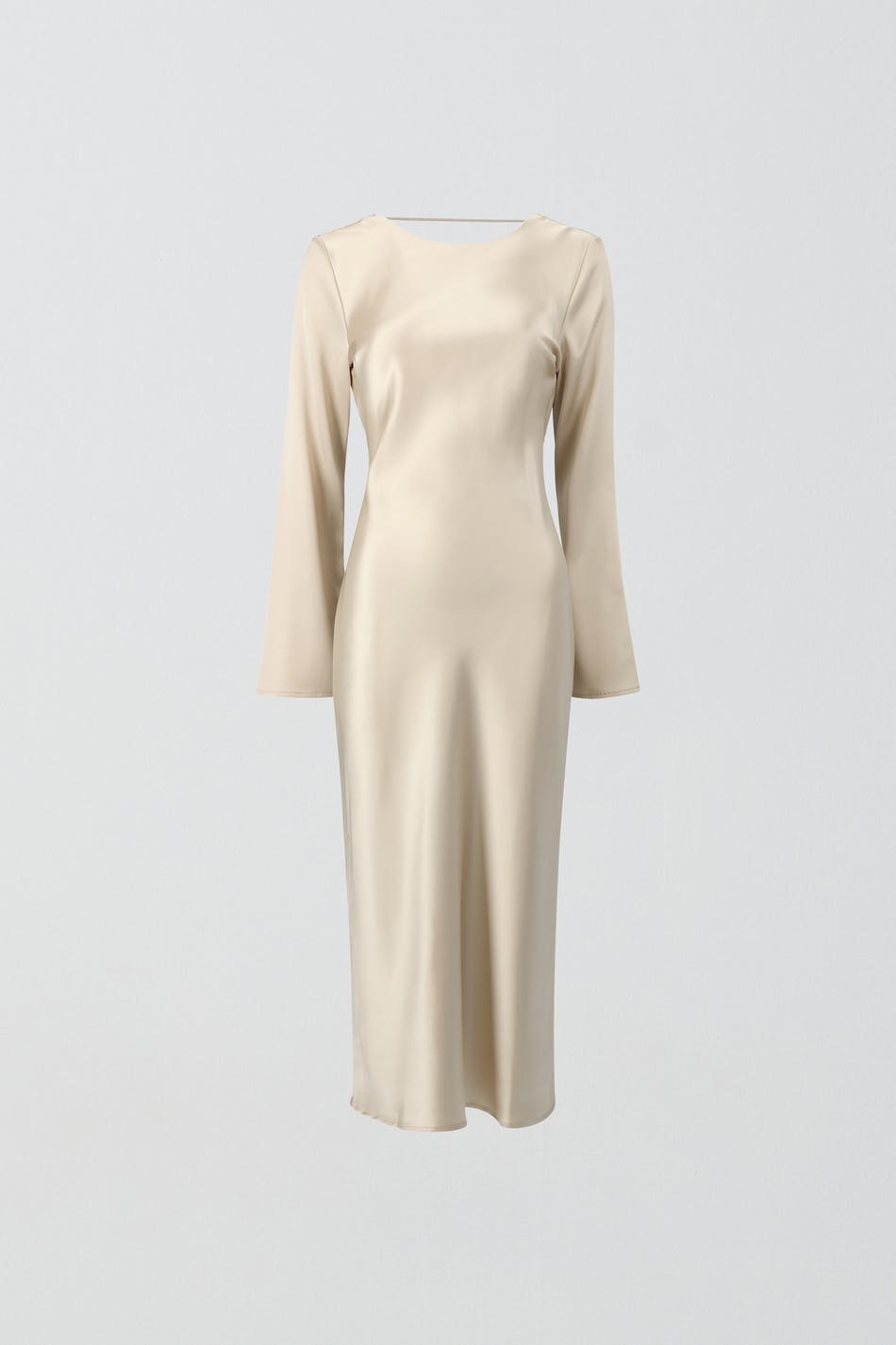 Longsleeve midi satin dress