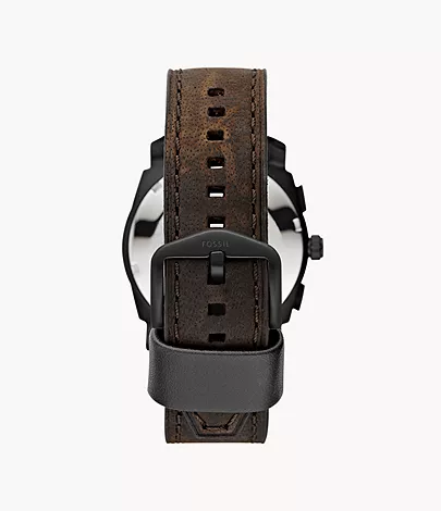 Fossil Herrenuhr Machine Leder Braun