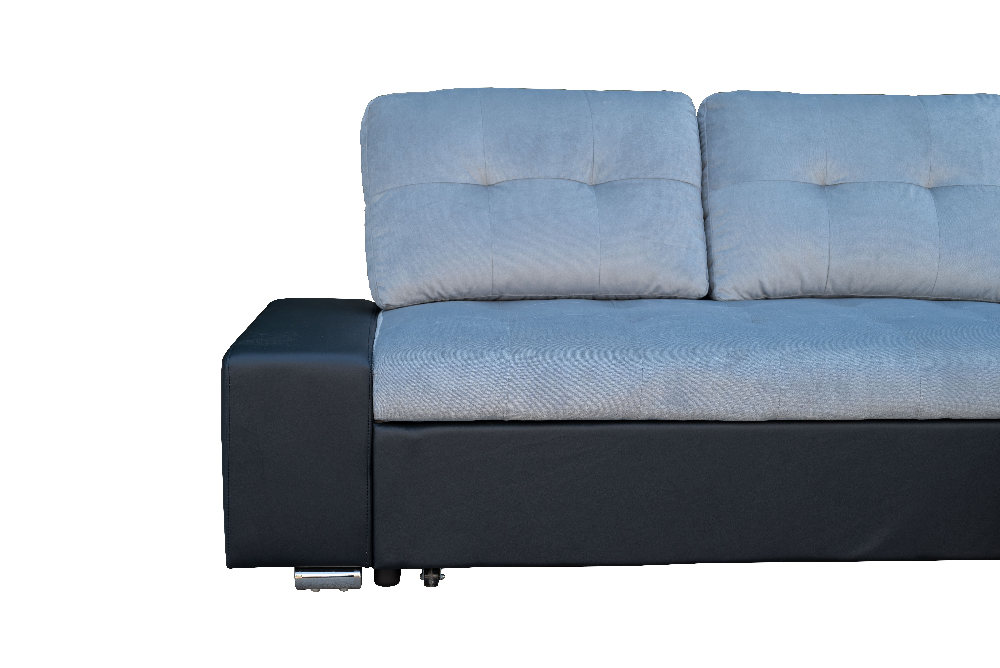 Happy Home Ecksofa Sofabett mit Stauraum und Bettfunktion schwarz Lederoptik