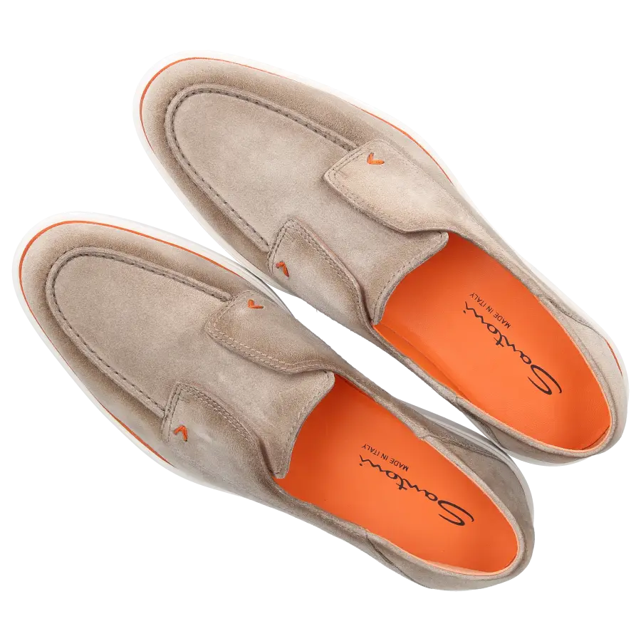 Santoni - Loafer 18407 Veloursleder - beige
