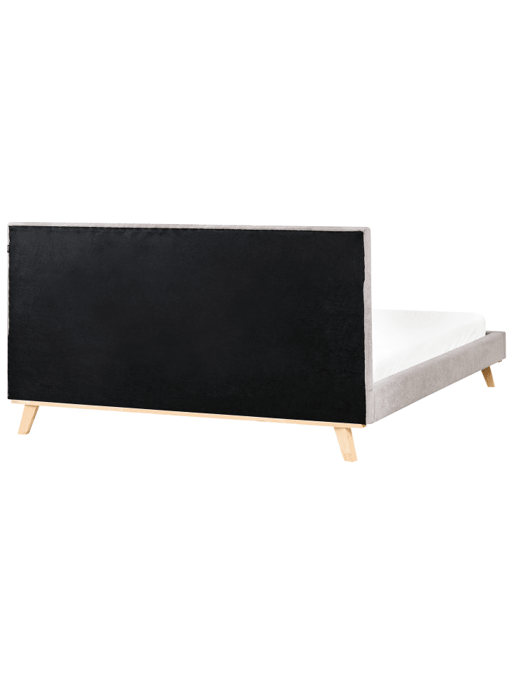 Beliani Doppelbett TALENCE in Grau/Heller Holzfarbton - (W) 195 x (H) 105 x (L) 215 cm günstig kaufen onesize