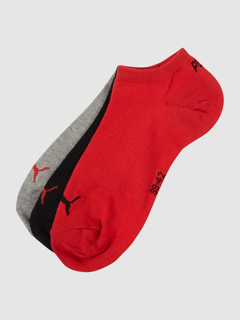 Sneakersocken mit Label-Details im 3er-Pack in rot