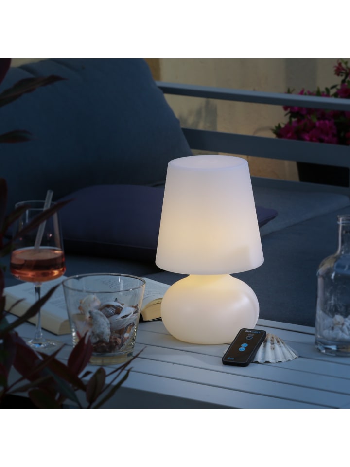 MARELIDA LED Garten Tischlampe dimmbar mit Fernbedienung aufladbar H: 26cm in weiß günstig kaufen onesize