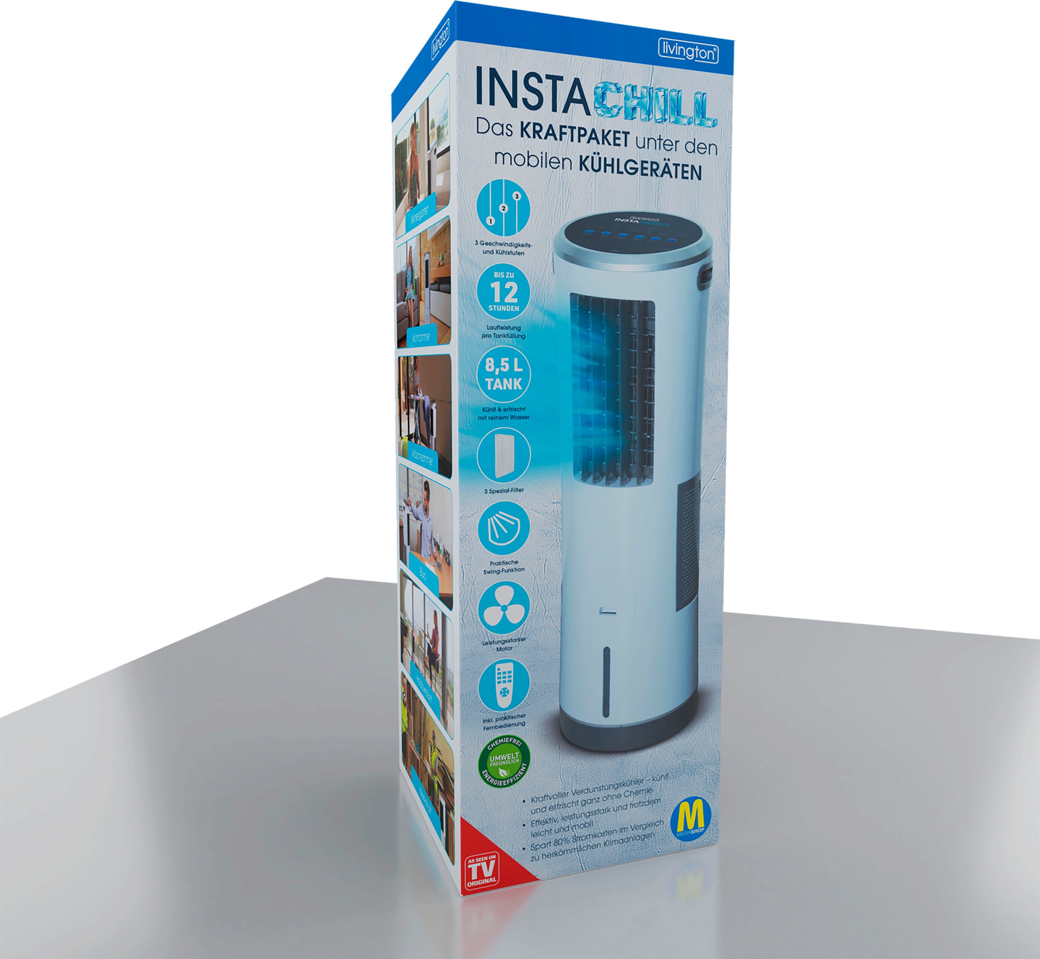 MediaShop Ventilatorkombigerät InstaChill, Luftkühler, 8,5 l Fassungsvermögen