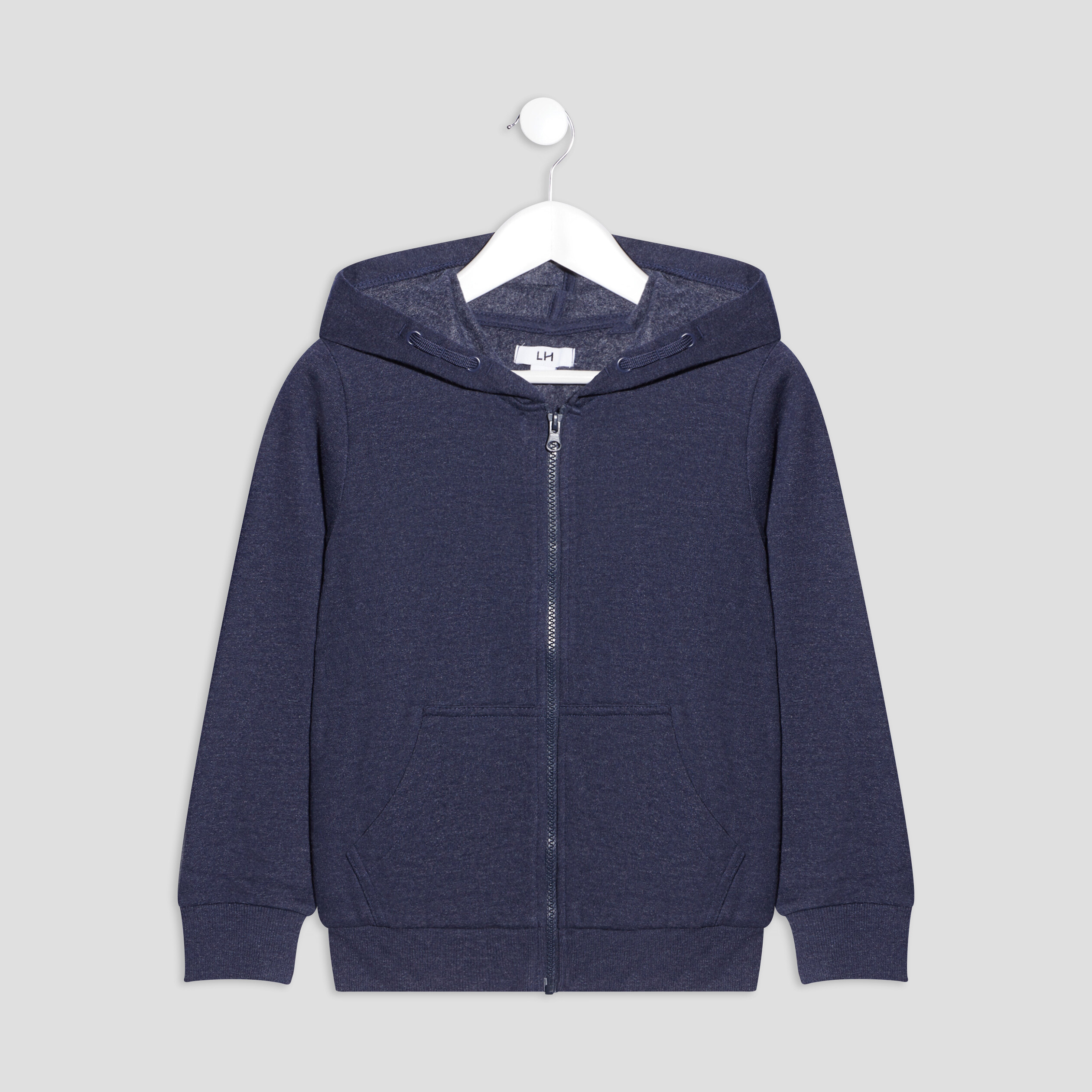 Sweat zippé molletonné à capuche bleu garçon | La Halle