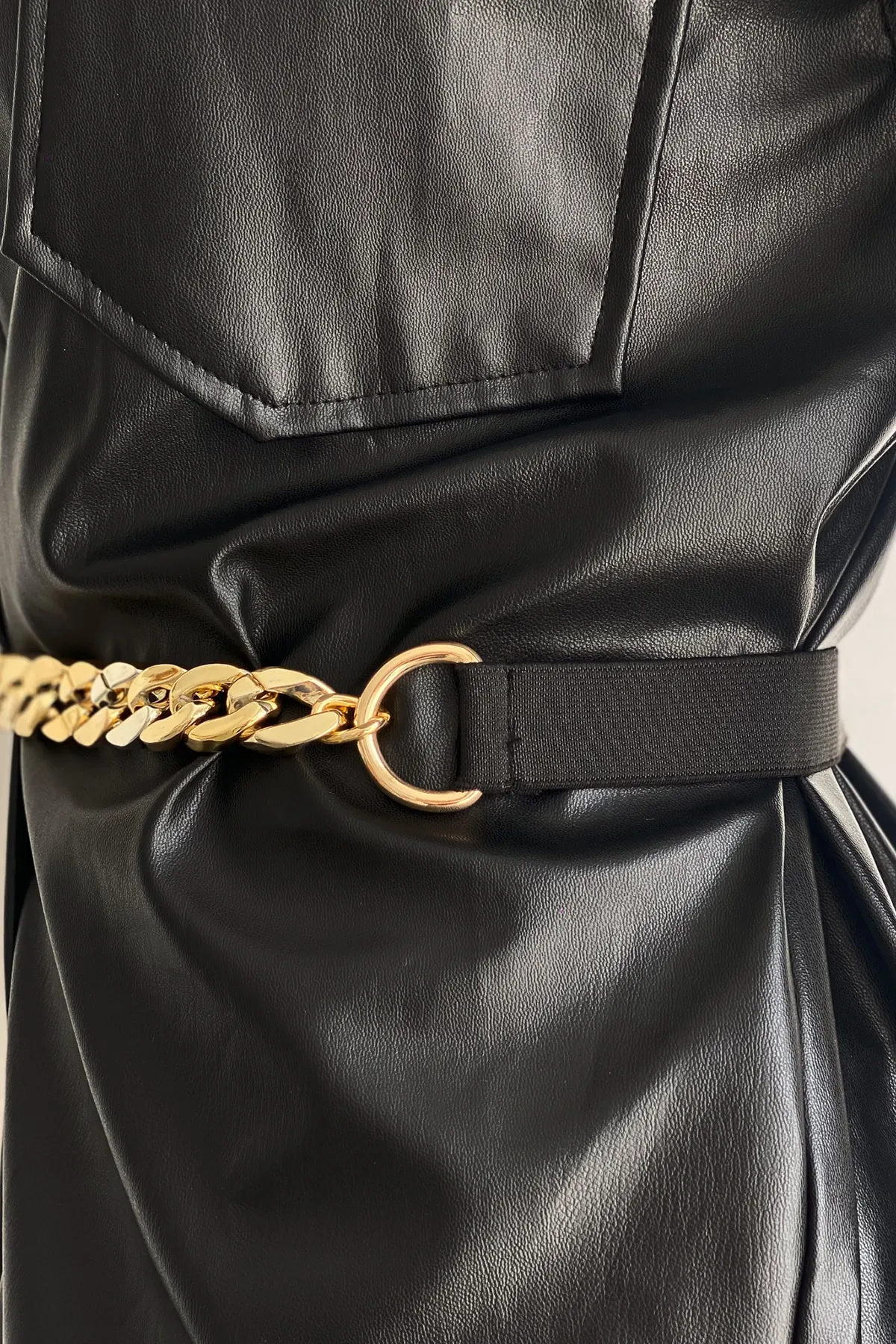 Cool & Sexy  Schwarzer elastischer Kettengürtel für Damen BE668