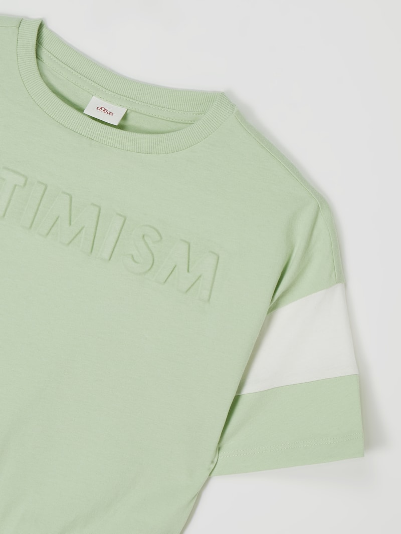 T-Shirt mit Message in mint