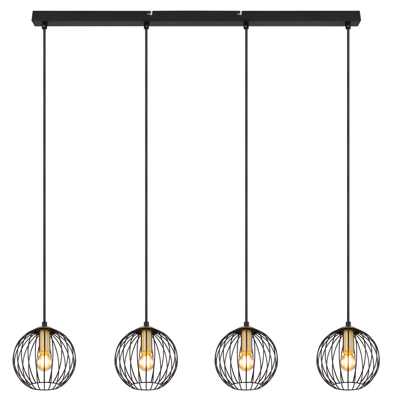 Globo Lighting - EUSEBIUS - Hängeleuchte Metall schwarz, 4x E14