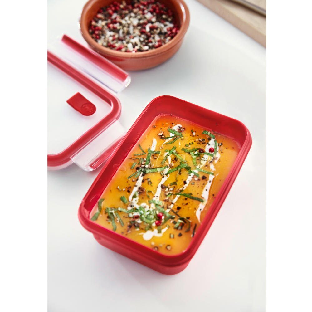 Emsa Mikrowellenbehälter Clip & Micro mit Einsätzen 1 L Rot, Kunststoff, (1-tlg)