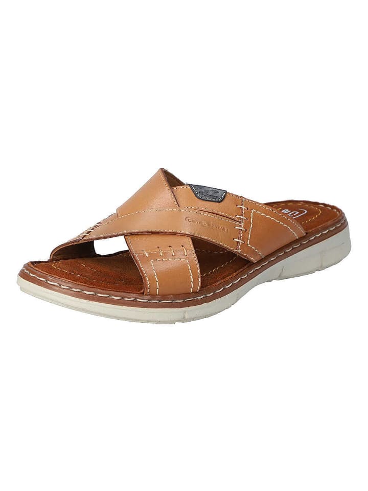 Camel Pantoletten in cognac/blau günstig kaufen