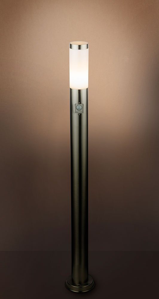 etc-shop Sockelleuchten, Leuchtmittel nicht inklusive, 3x Außen Steh Lampen Edelstahl Terrassen Strahler Park Leuchten