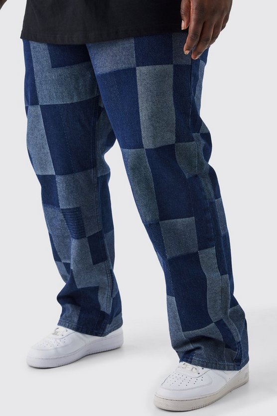 Plus lockere Patchwork Jeans
