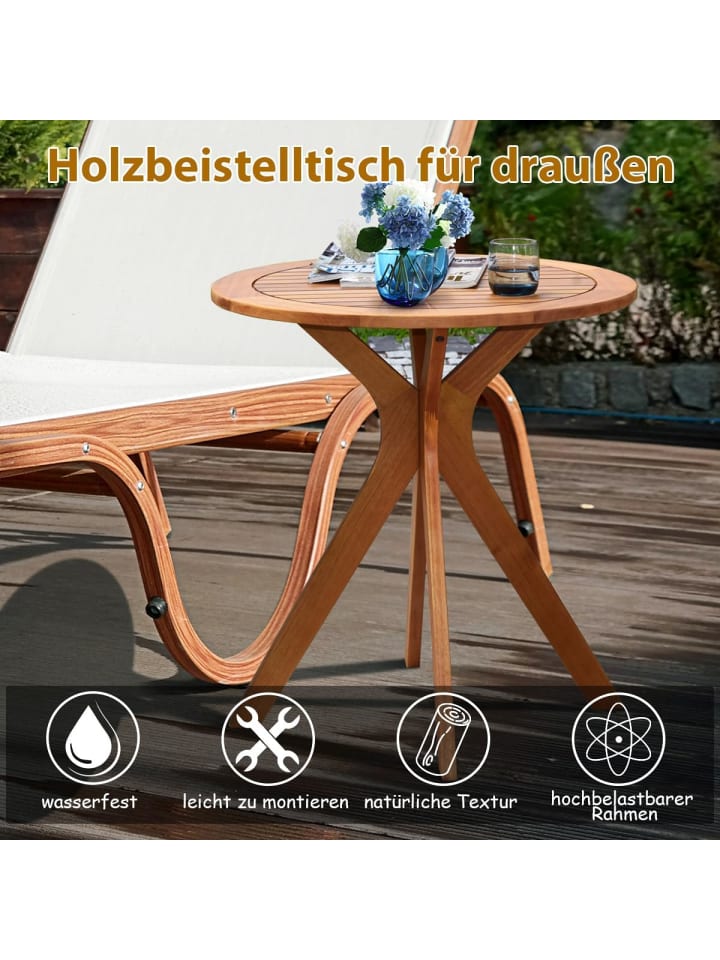 COSTWAY Gartentisch 70x70x76cm in Braun günstig kaufen onesize