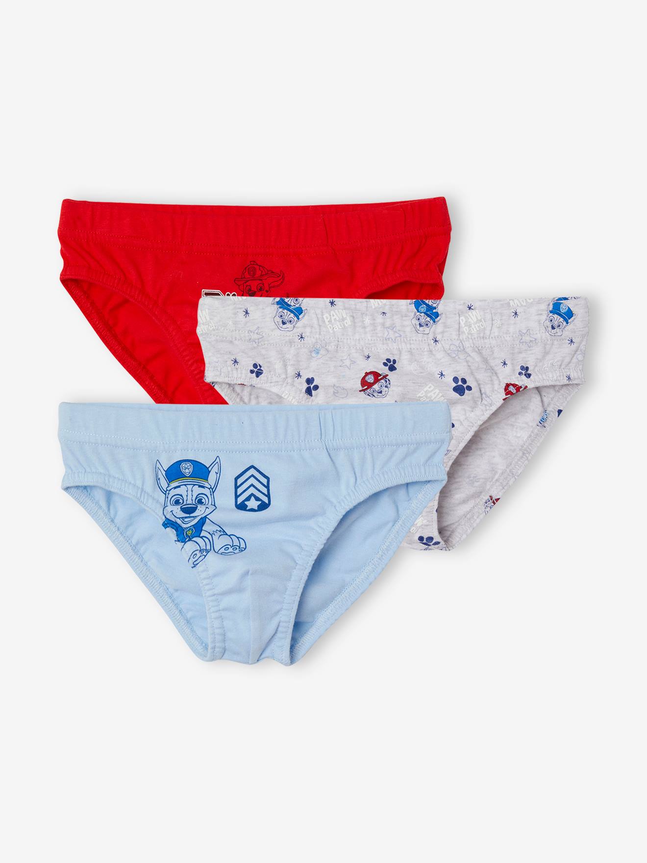 Lot de 3 slips garçon Pat Patrouille® bleu / rouge / gris chiné